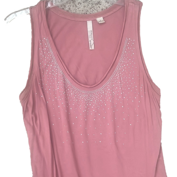 new york and company pink beaded tunic sleeveless y2k top - Picture 3 of 10